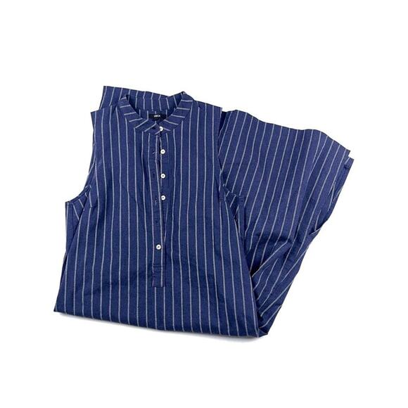 UO Lucca Couture Navy Striped Button-Down Midi Dress - Picture 2 of 7